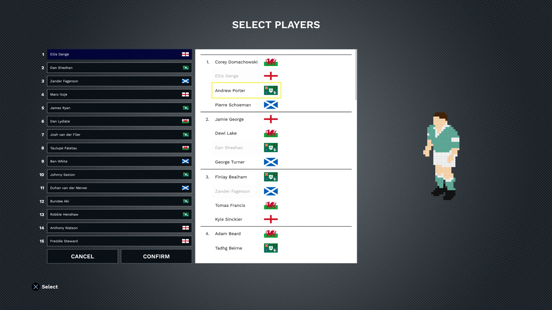 Select Lions Line-up